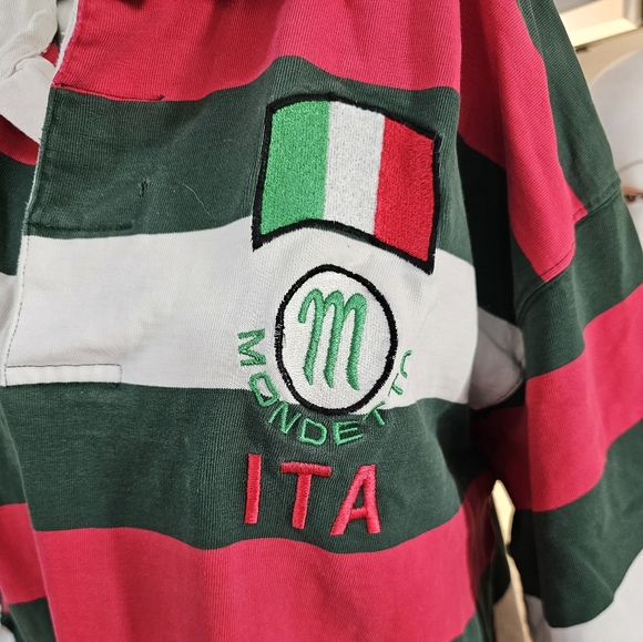 Vintage Mondetta Italy Striped Rugby Shirt - Picture 1 of 6